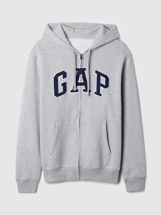 Hoodie mit Reißverschluss und „Vintagesoft Arch Logo“ für Erwachsene