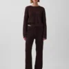Locker sitzender Pullover aus 100 % Baumwolle im Häkel-Look