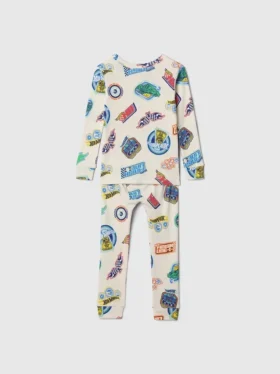 Hot Wheels-Pyjama-Set aus gebürsteter Bio-Baumwolle für Baby & Kleinkind