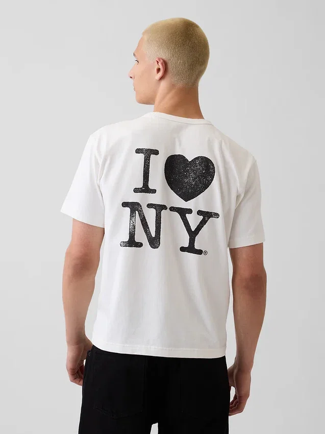 „I Heart NY“-T-Shirt mit lockerem Logo