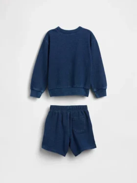 Indigo-Frottee-Set für Baby & Kleinkind