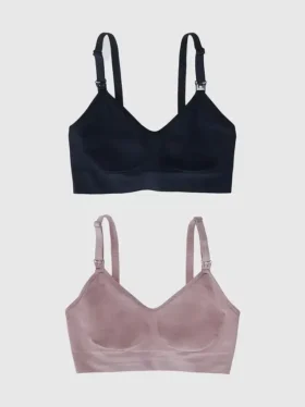 Ingrid and Isabel Basics Nahtloser 2-in-1-Still- und Abpumph-BH für Umstandsmode, 2er-Pack