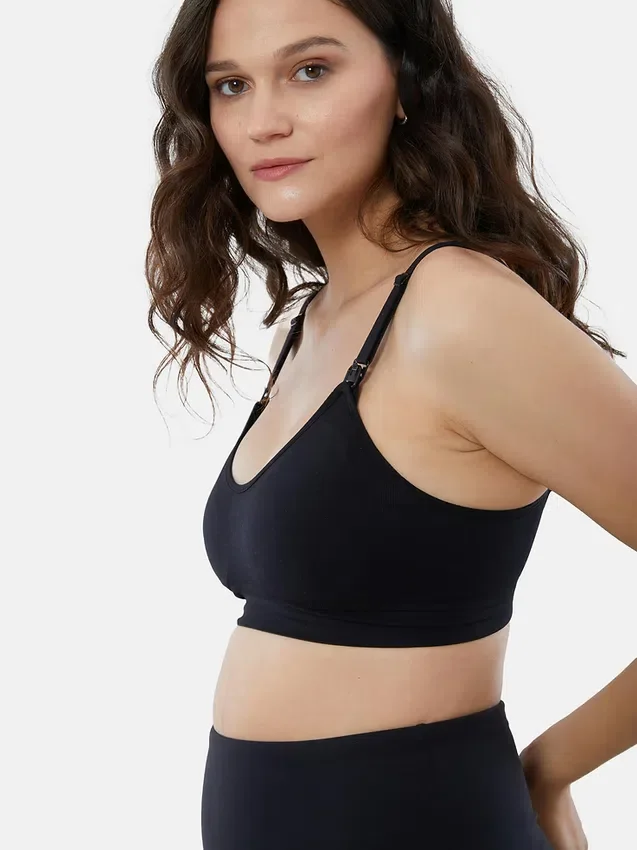 Ingrid and Isabel Basics Nahtloser 2-in-1-Still- und Abpumph-BH für Umstandsmode, 2er-Pack