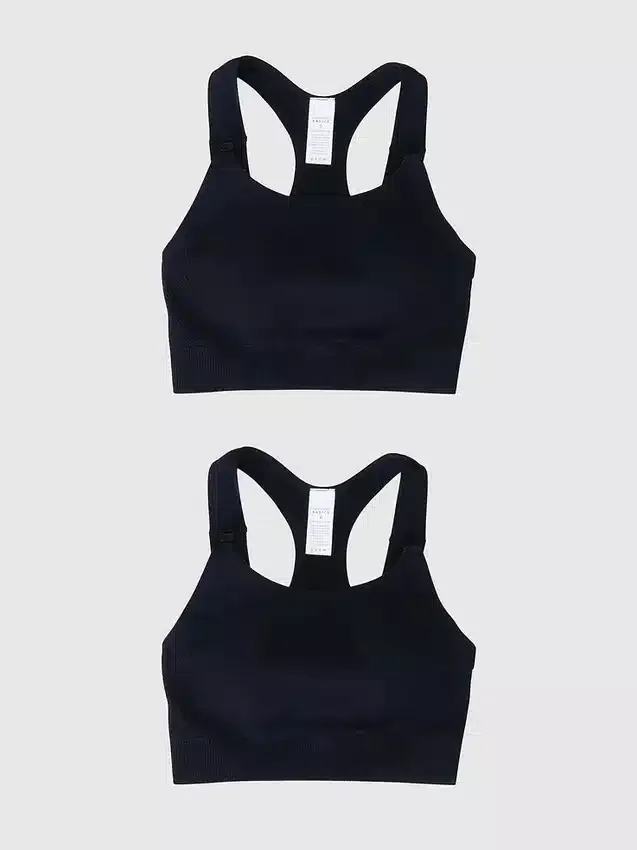 Ingrid and Isabel Basics Nahtloser Still-Sport-BH für Umstandsmode, 2er-Pack