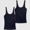 Ingrid and Isabel Basics Nahtloses Top für Umstandsmode mit Bauchstütze, 2er-Pack
