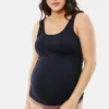 Ingrid and Isabel Basics Nahtloses Top für Umstandsmode mit Bauchstütze, 2er-Pack
