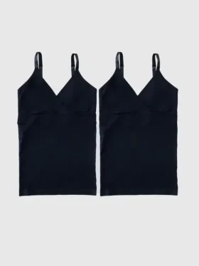 Ingrid und Isabel Basics – Nahtloses Crossover-Still-Top in Umstandsmode, 2er-Pack