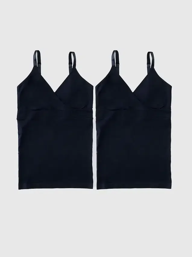 Ingrid und Isabel Basics – Nahtloses Crossover-Still-Top in Umstandsmode, 2er-Pack