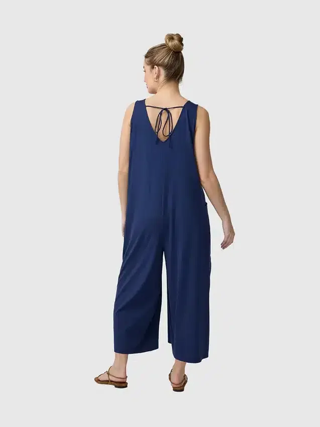 Ingrid und Isabel Lisbon – Ärmelloser Jumpsuit in Umstandsmode mit weitem Bein