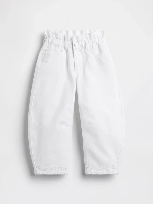 Jeans für Baby & Kleinkind mit Ösen am Saum und Hufeisen-Schnitt