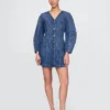 Jeans-Minikleid mit Barrel-Ärmeln