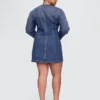 Jeans-Minikleid mit Barrel-Ärmeln