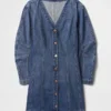 Jeans-Minikleid mit Barrel-Ärmeln