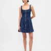 Jeans-Minikleid mit Reißverschluss vorne