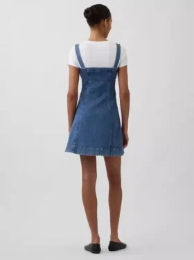 Jeans-Minikleid mit Reißverschluss vorne