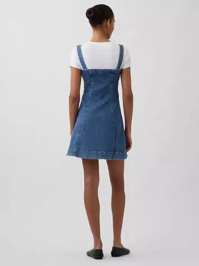 Jeans-Minikleid mit Reißverschluss vorne