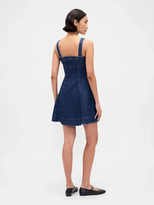 Jeans-Minikleid mit Reißverschluss vorne