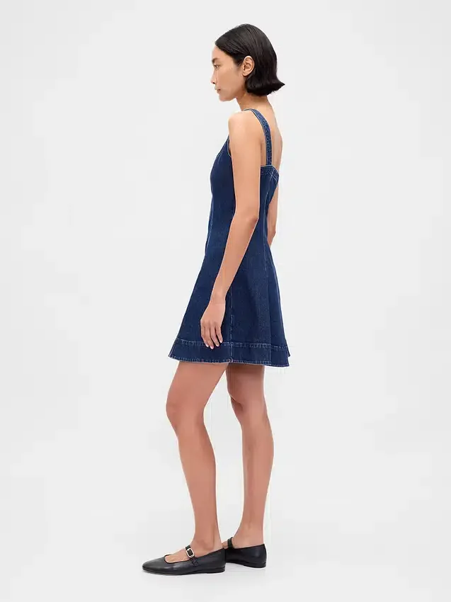 Jeans-Minikleid mit Reißverschluss vorne