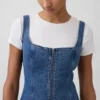 Jeans-Minikleid mit Reißverschluss vorne