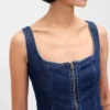 Jeans-Minikleid mit Reißverschluss vorne
