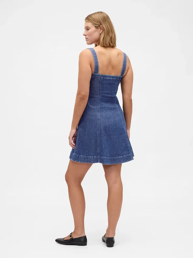 Jeans-Minikleid mit Reißverschluss vorne
