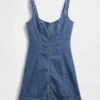 Jeans-Minikleid mit Reißverschluss vorne
