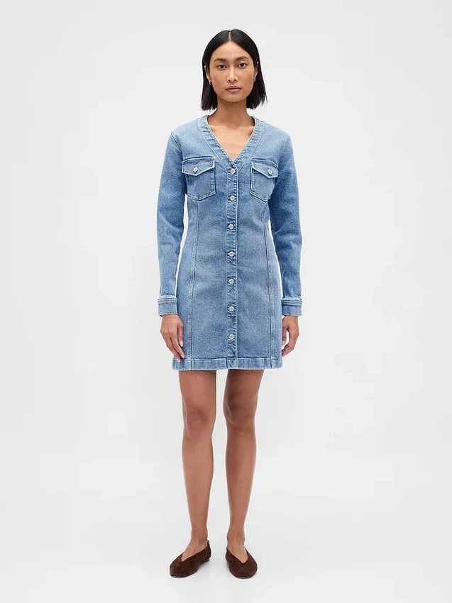 Jeans-Minikleid mit Taschen