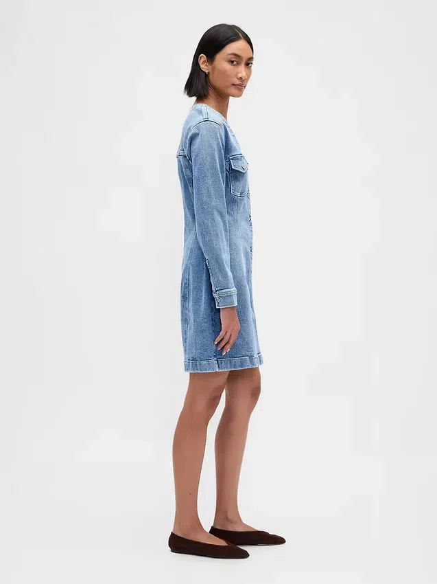 Jeans-Minikleid mit Taschen