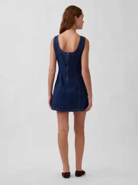 Jeans-Minikleid mit U-Boot-Ausschnitt