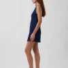 Jeans-Minikleid mit U-Boot-Ausschnitt