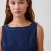 Jeans-Minikleid mit U-Boot-Ausschnitt