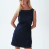 Jeans-Minikleid mit U-Boot-Ausschnitt