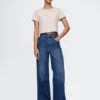 Jeans mit extra hoher Leibhöhe und weitem Bein
