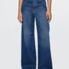 Jeans mit extra hoher Leibhöhe und weitem Bein