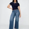 Jeans mit extra hoher Leibhöhe und weitem Bein
