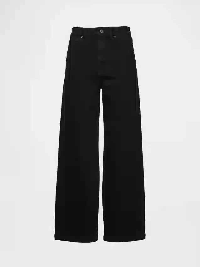 Jeans mit extra hoher Leibhöhe und weitem Bein