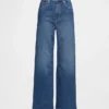 Jeans mit extra hoher Leibhöhe und weitem Bein