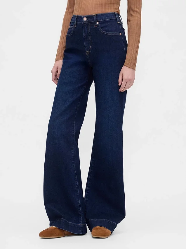 Jeans mit hoher Leibhöhe und lockerem, ausgestelltem Schnitt