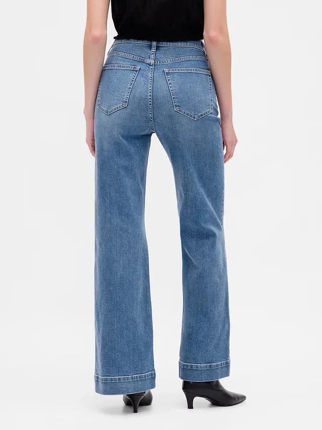 Jeans mit hoher Leibhöhe und lockerem, ausgestelltem Schnitt