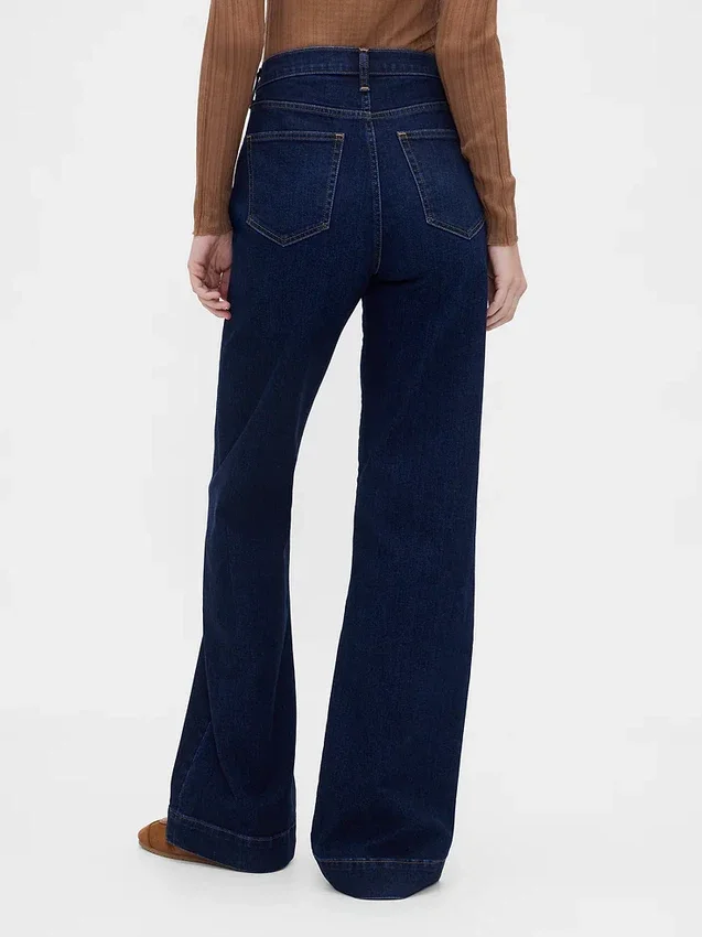 Jeans mit hoher Leibhöhe und lockerem, ausgestelltem Schnitt