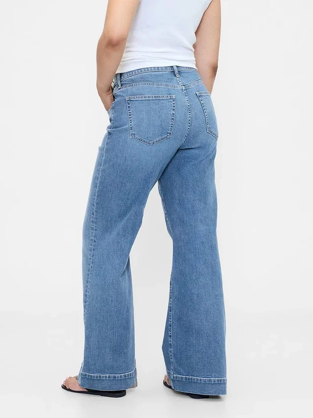 Jeans mit hoher Leibhöhe und lockerem, ausgestelltem Schnitt