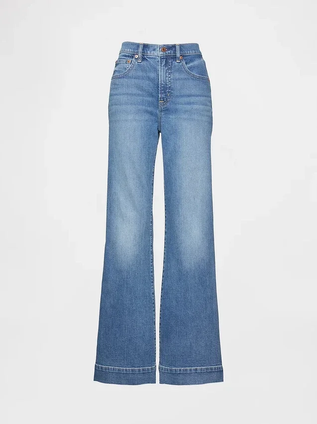 Jeans mit hoher Leibhöhe und lockerem, ausgestelltem Schnitt