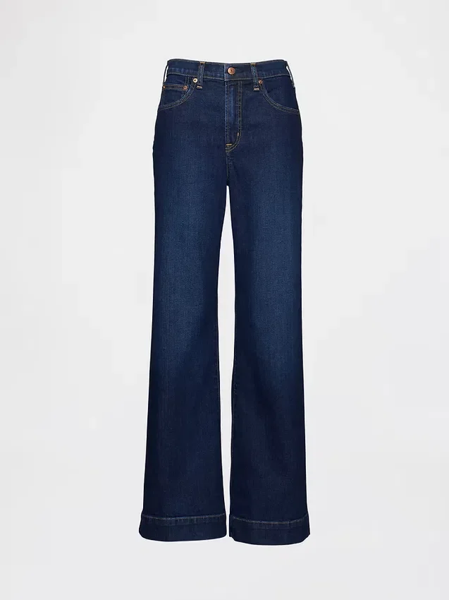 Jeans mit hoher Leibhöhe und lockerem, ausgestelltem Schnitt