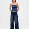 Jeans mit hoher Leibhöhe und weitem Bein