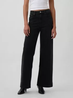 Jeans mit hoher Leibhöhe und weitem Bein