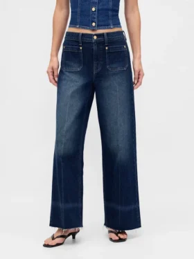 Jeans mit hoher Leibhöhe und weitem Bein