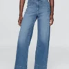 Jeans mit hoher Leibhöhe und weitem Bein
