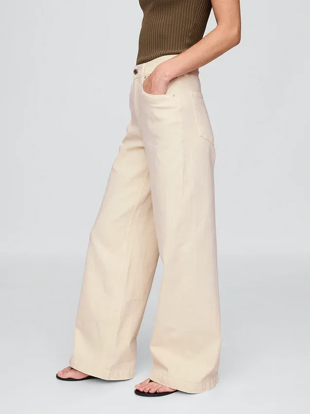 Jeans mit hoher Leibhöhe und weitem Bein