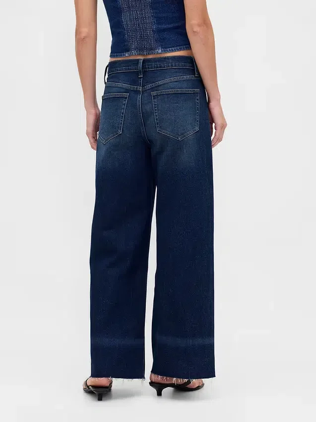 Jeans mit hoher Leibhöhe und weitem Bein