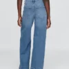 Jeans mit hoher Leibhöhe und weitem Bein
